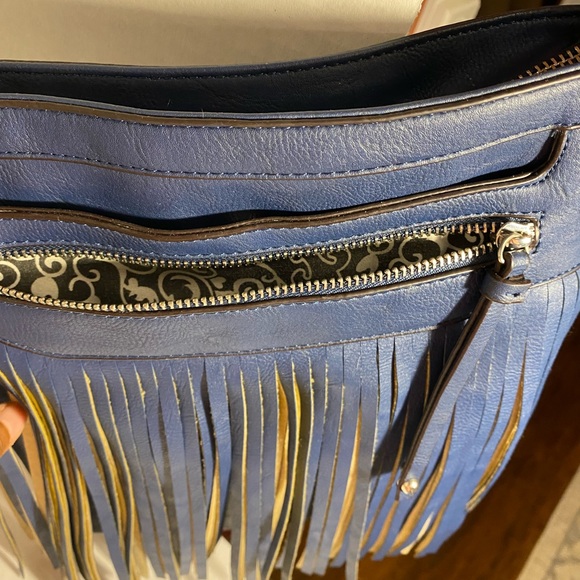 Blue Fringe Front Crossbody - Picture 7 of 10